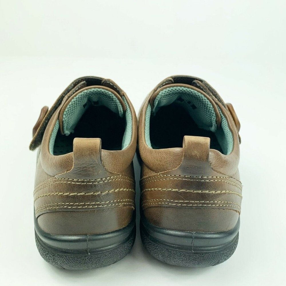 ECCO Clay Brown Leather Shoes Monk Strap Loafers Women's 37 EU 6 US Button - Picture 4 of 9